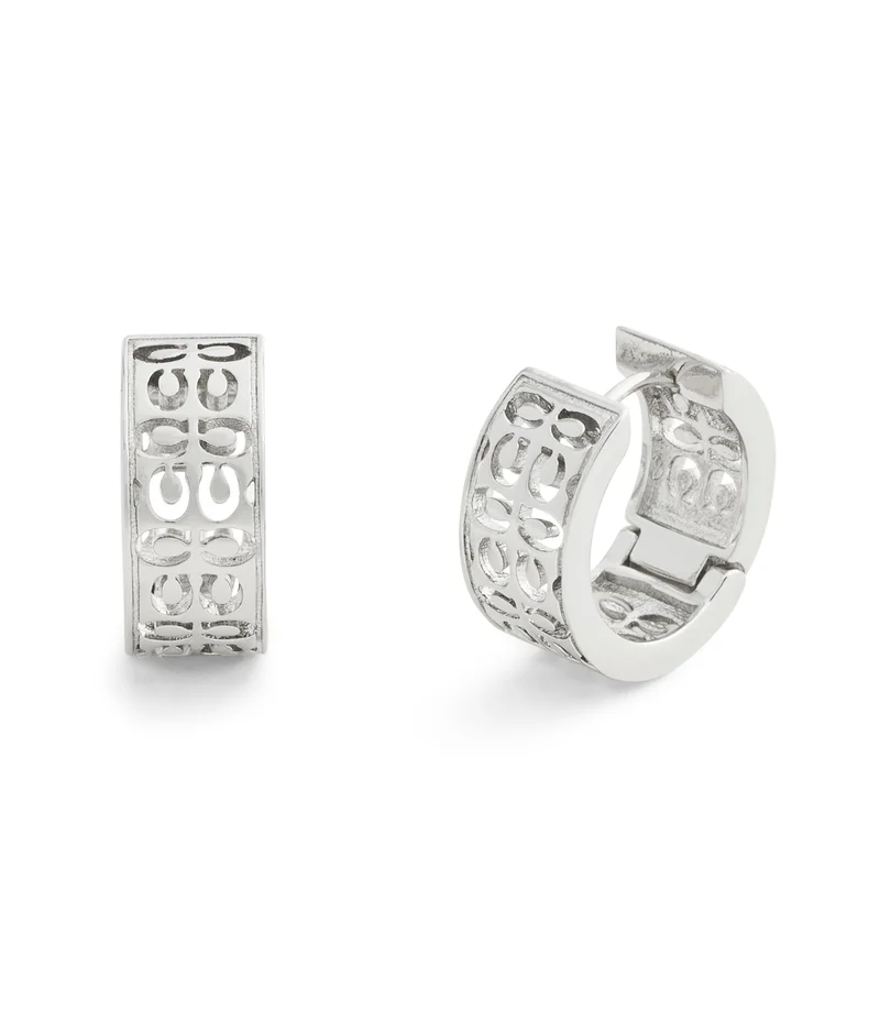كوتش Signature Quilted Cut Out Huggie Earrings